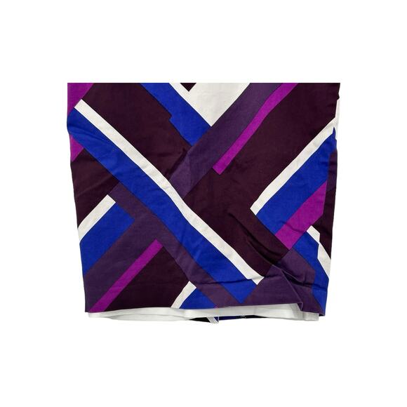Ann Taylor Skirt Womens 6 Pencil Straight Purple Blue Stripe Stretch Office Work - Picture 6 of 6